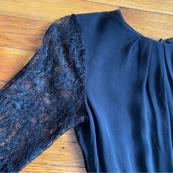 Alice + Olivia Black Lace Long Sleeve Open Back Dress size XS - Picture 7 of 14